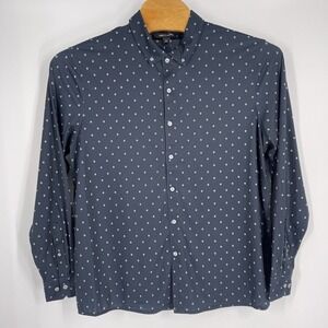 Mercer+Mettle Mens XL Navy Blue Diamond Print Long Sleeve Button Down Shirt